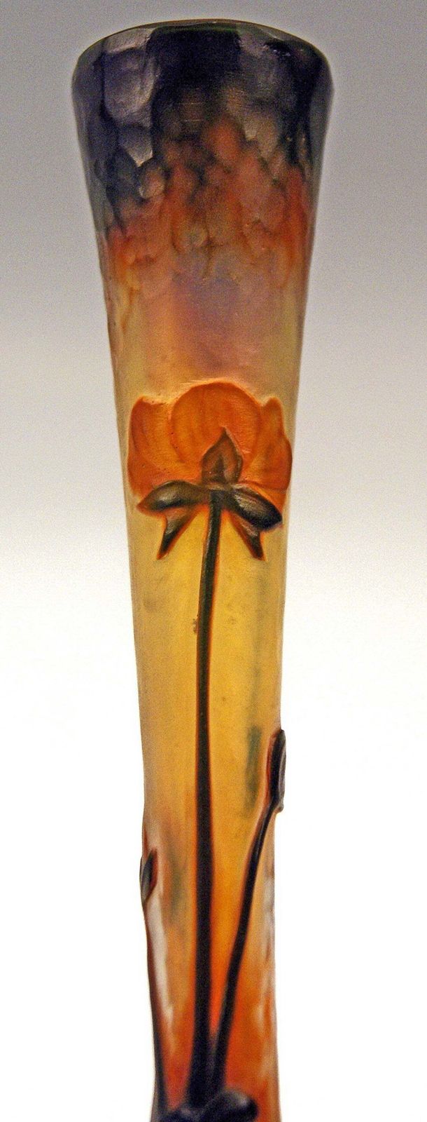 Daum Nancy Vase Flowers, Art Nouveau, France Lorraine, Circa 1895 1900 photo 5058.0
