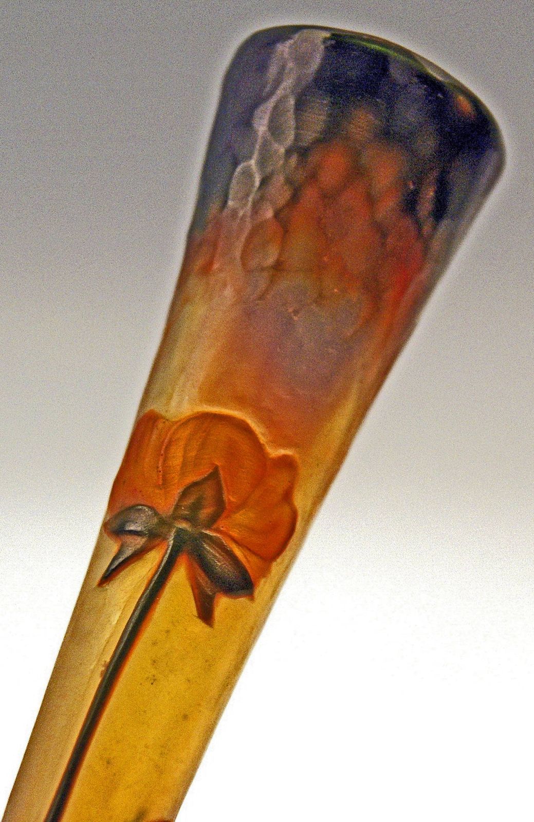Daum Nancy Vase Flowers, Art Nouveau, France Lorraine, Circa 1895 1900 photo vinterior