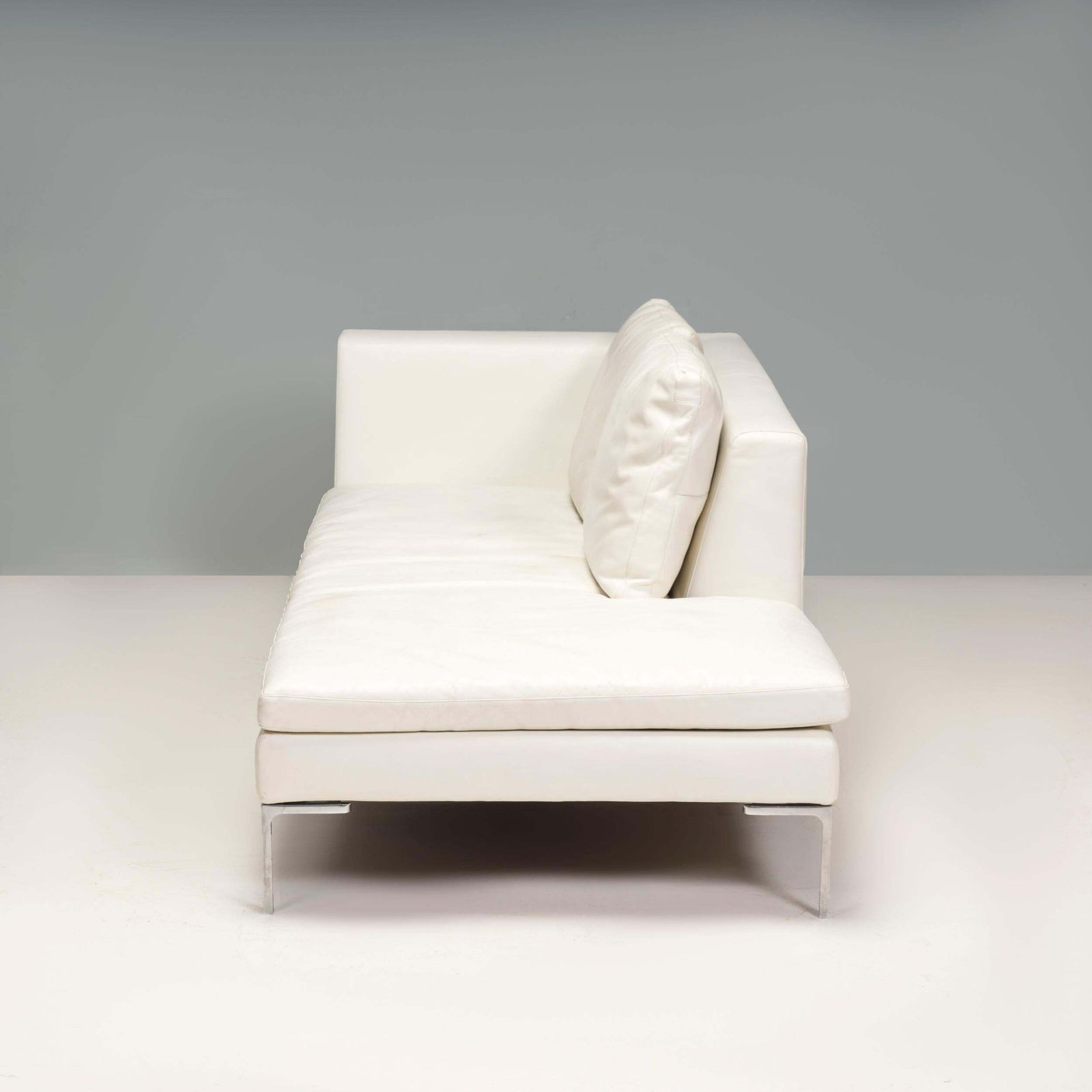 B&B Italia By Antonio Citterio Ivory Cream Leather Charles Corner Sofa photo buy