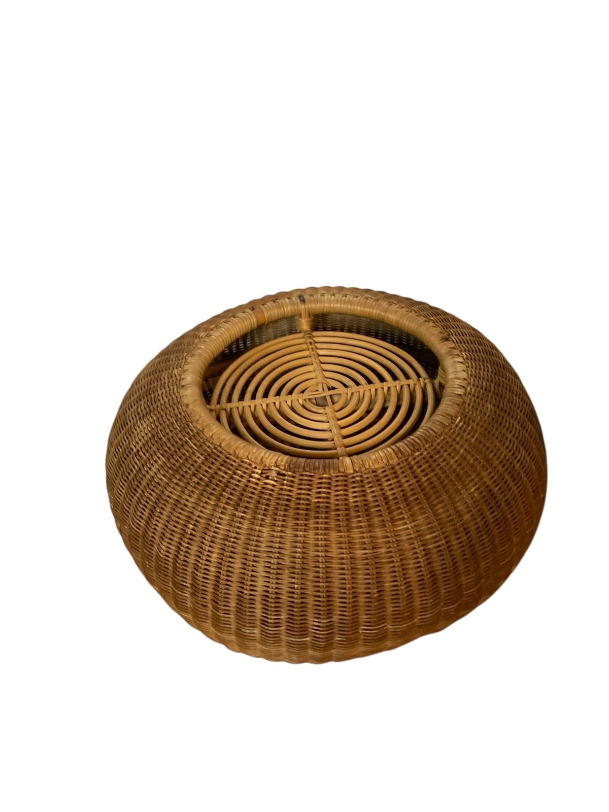 Mid Century Rustic Wicker Or Rattan Plant Stand photo Home Decor