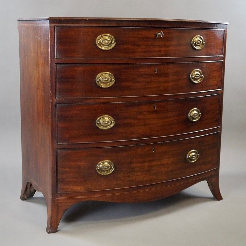 George III Mahogany Bow Fronted Chest photo for sale