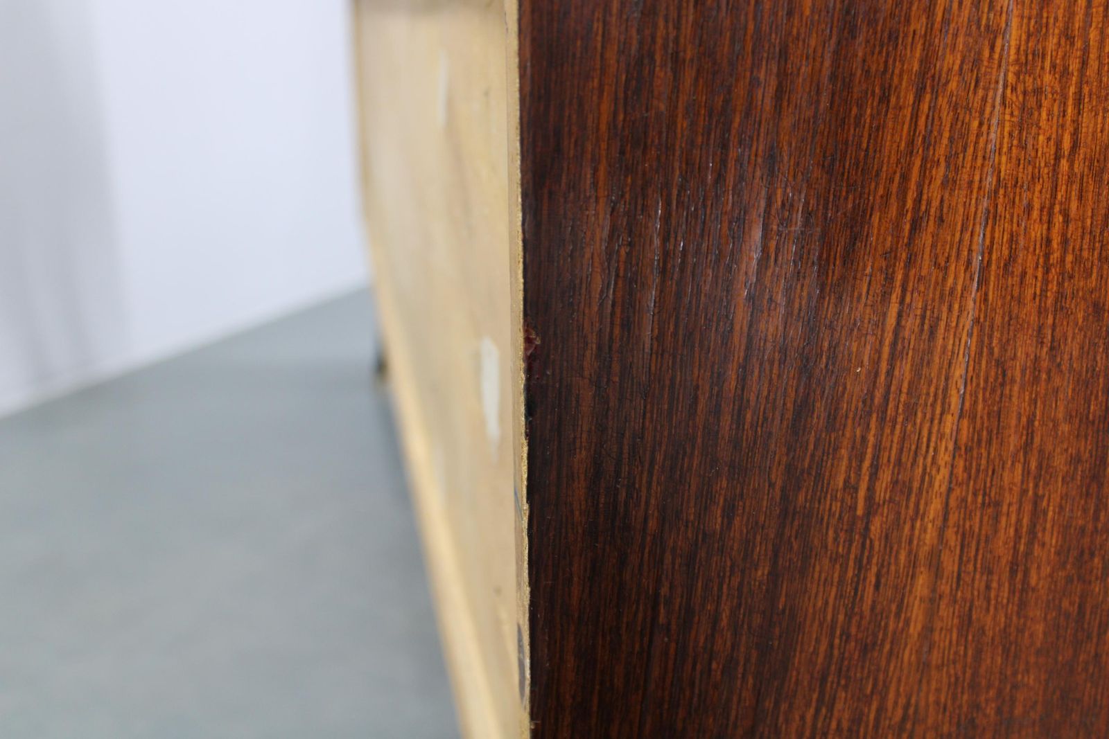 photo buy 1950s Organic Italian Sideboard With Glass Top And 4 Drawers