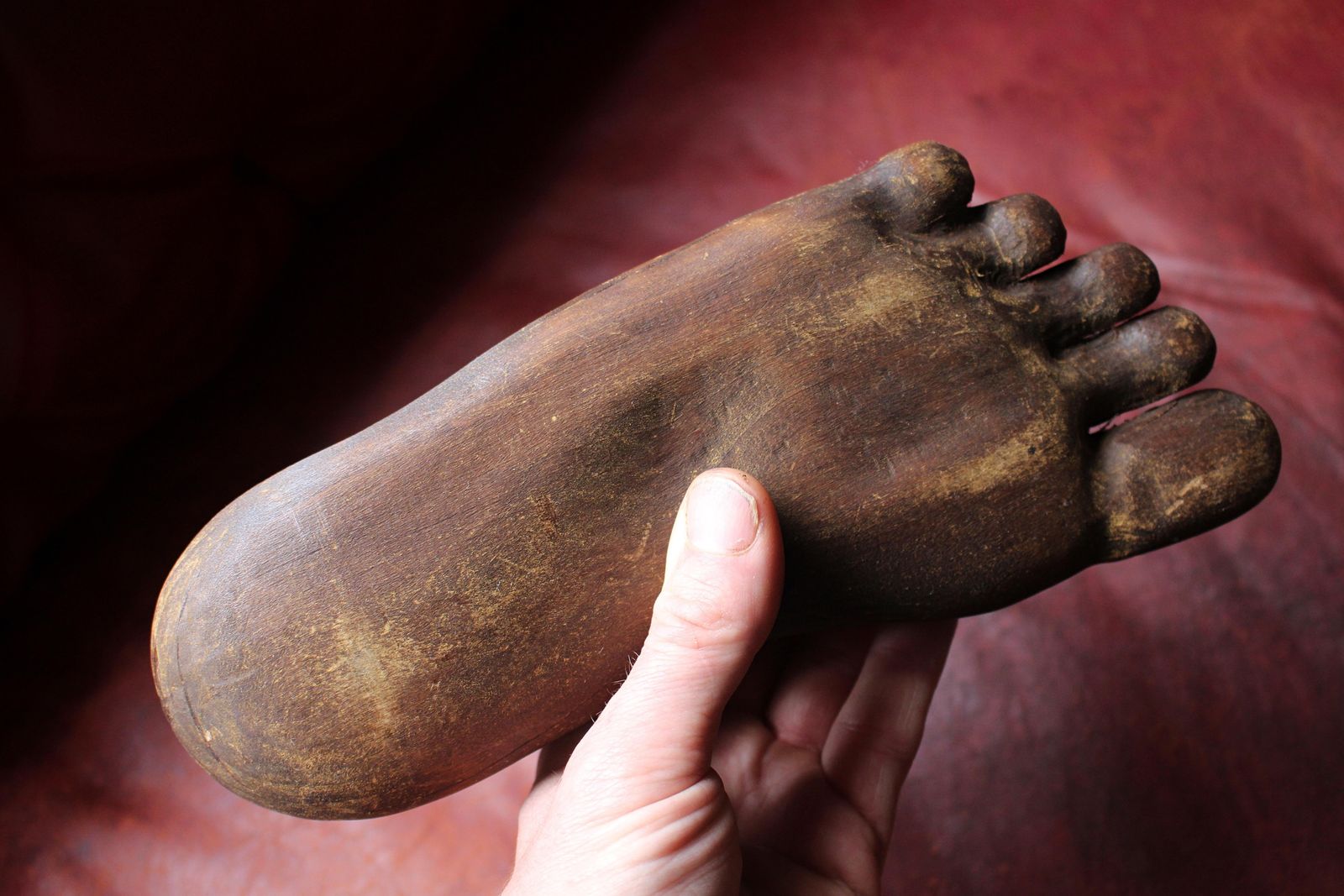 photo for sale 19th Century French Full Size Lay Figures Carved Wooden Foot Artist Mannequin