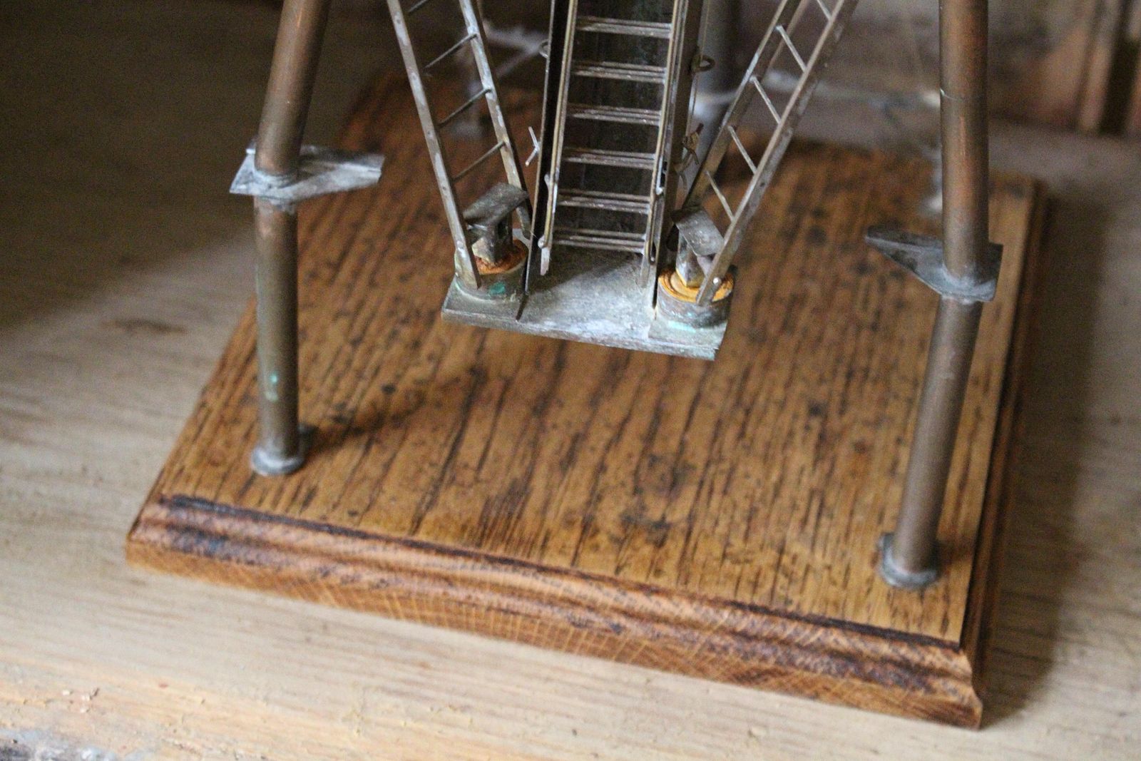 Early 20th C Brass & Copper Desk Model Of A Naval Ships Tripod Mast Maritime photo 1224.0