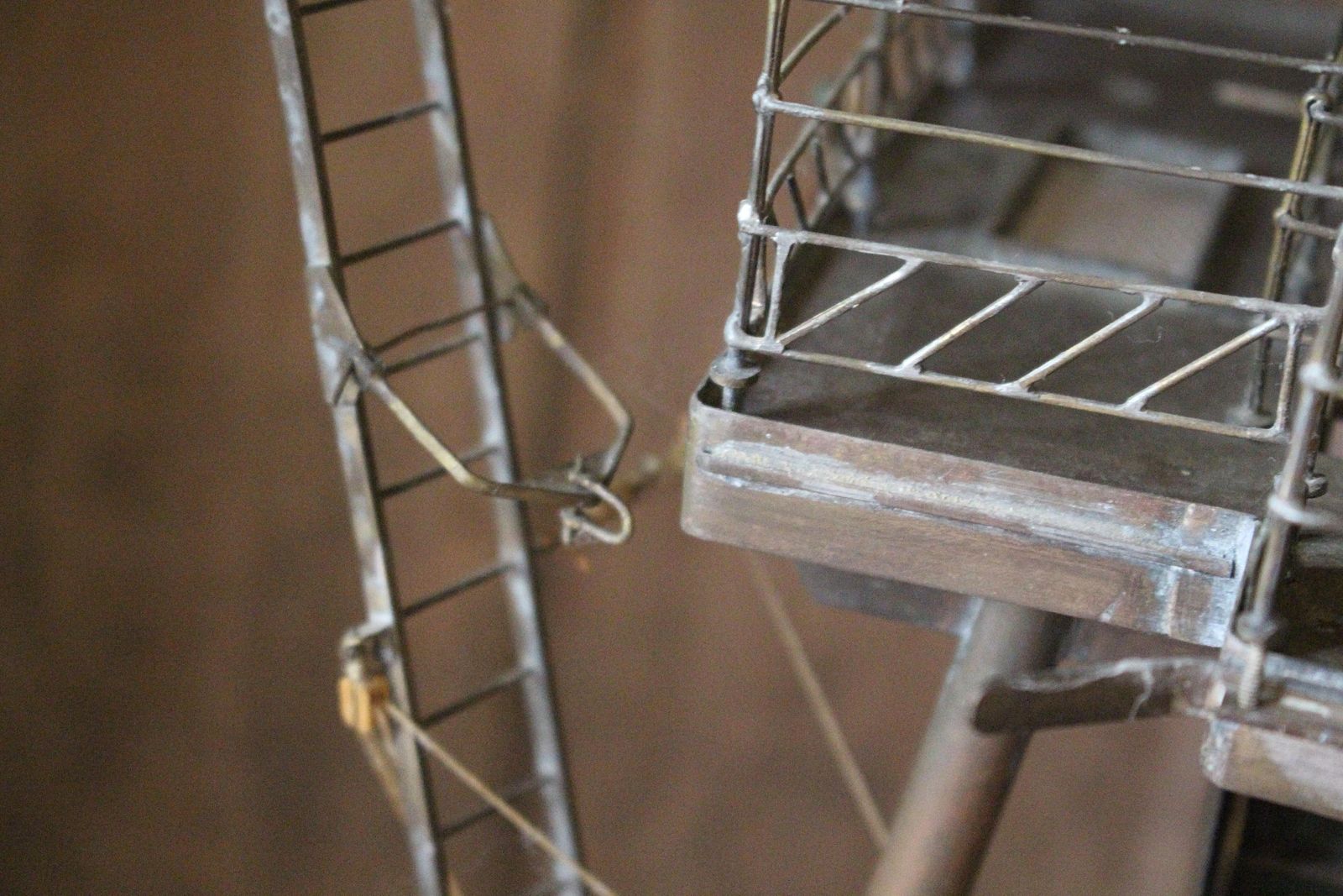 Early 20th C Brass & Copper Desk Model Of A Naval Ships Tripod Mast Maritime photo vinterior