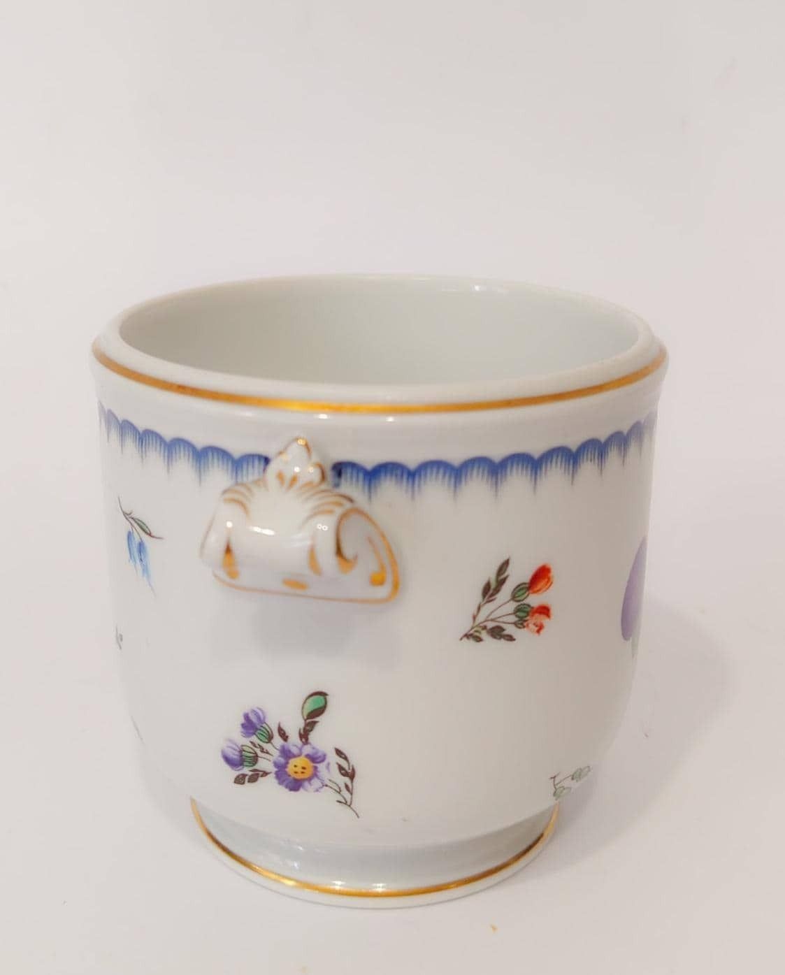 Cache Pot Porcelain Ginori Manifattura Di Doccia Decoration Italian Fruit Vintage Design 1950s photo 164.0