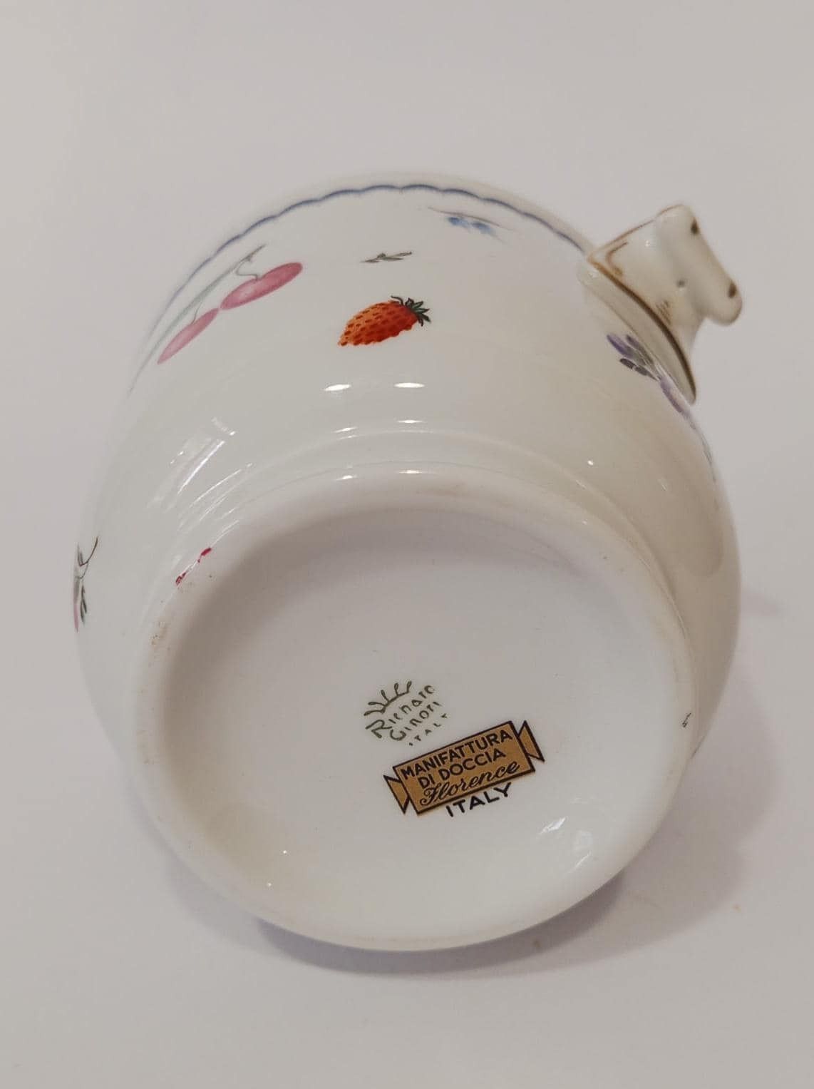 Cache Pot Porcelain Ginori Manifattura Di Doccia Decoration Italian Fruit Vintage Design 1950s photo vinterior