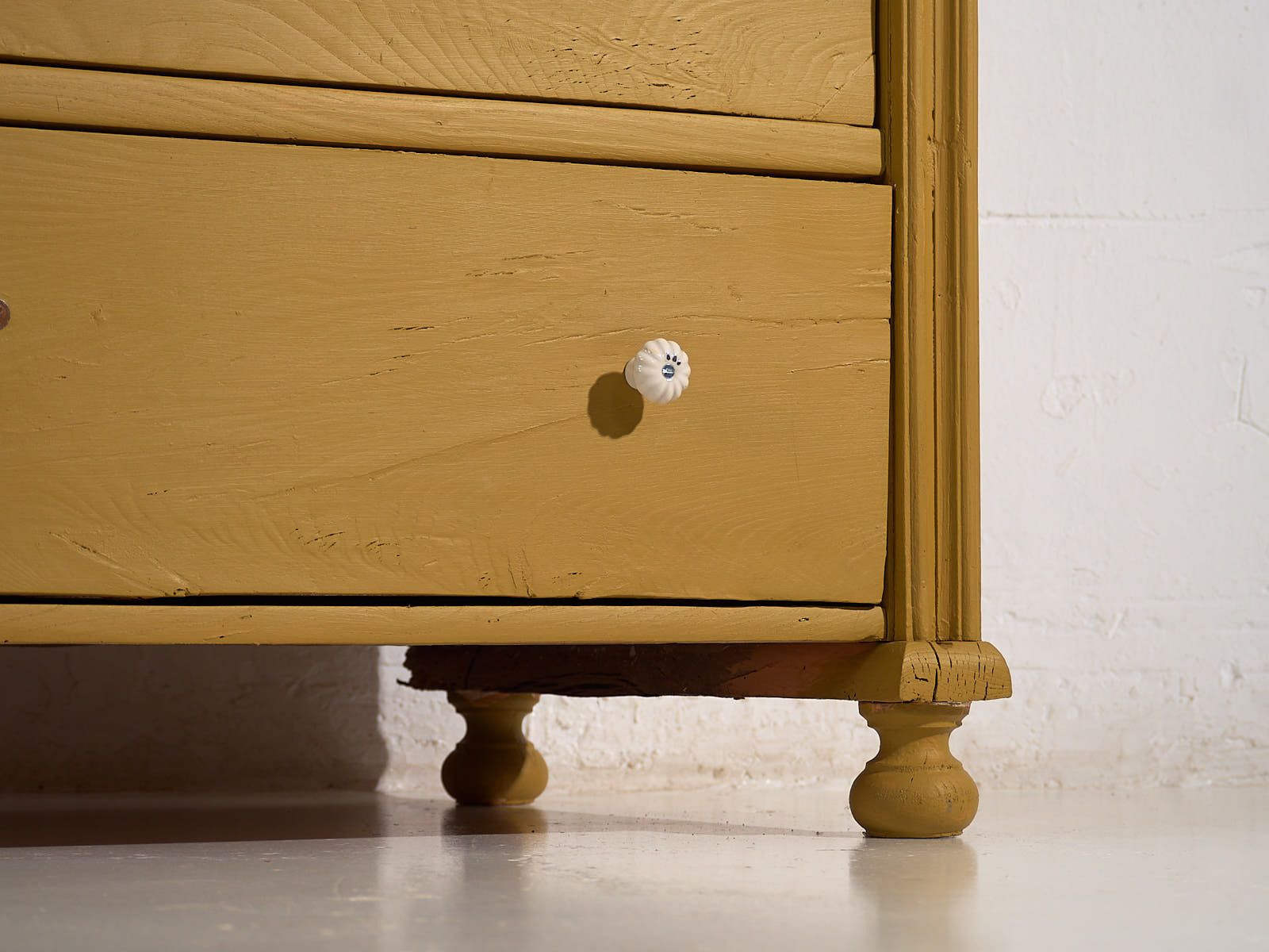 Mustard Yellow Antique Chest Of Drawers (C.1920) #54 photo for sale