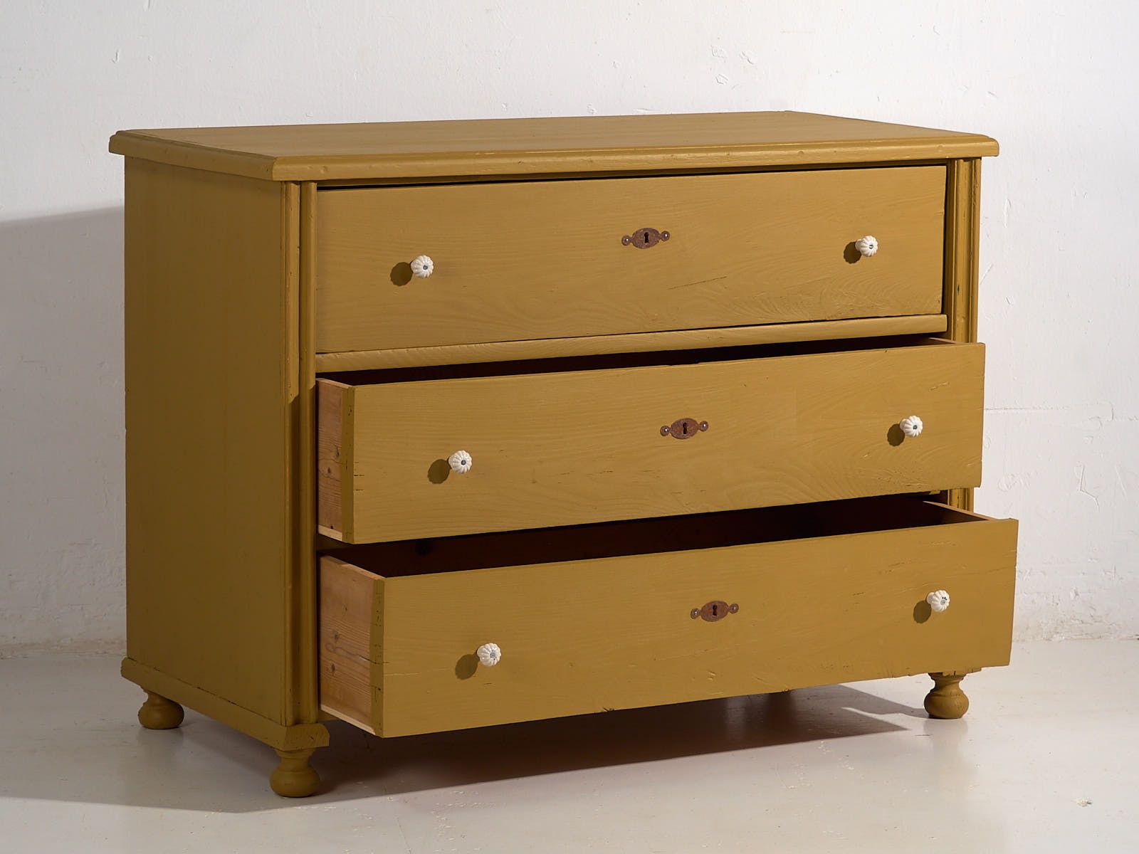 Mustard Yellow Antique Chest Of Drawers (C.1920) #54 photo Furniture