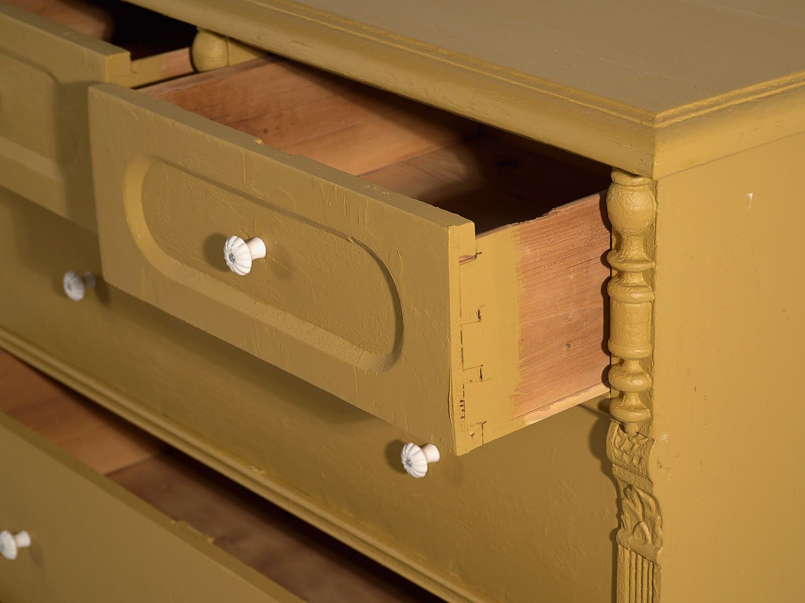 photo furniture Large Antique Mustard Chest Of Drawers (C.1920) #78