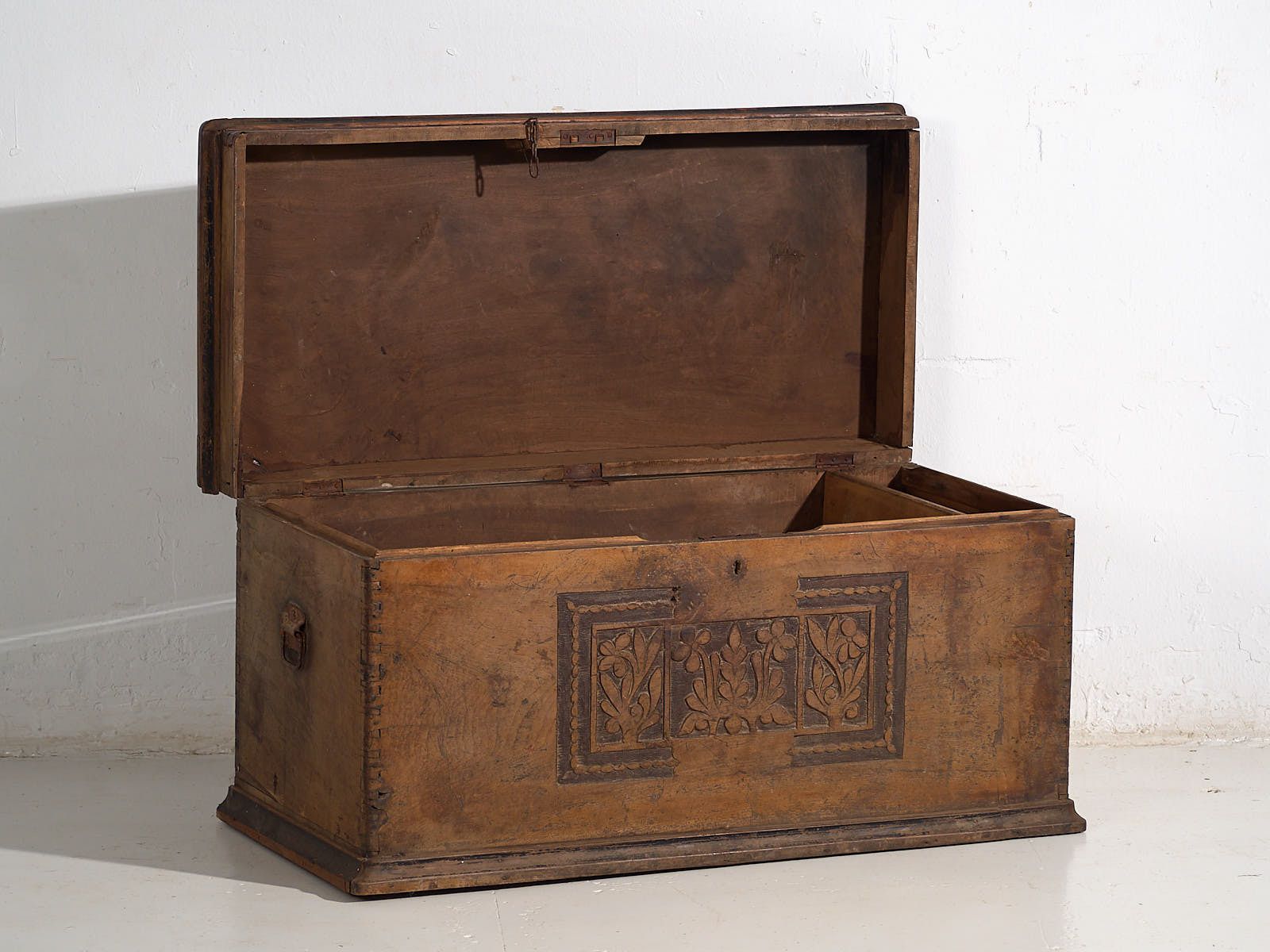Antique Chest With Engraved Floral Motifs (C.1920) #14 photo furniture