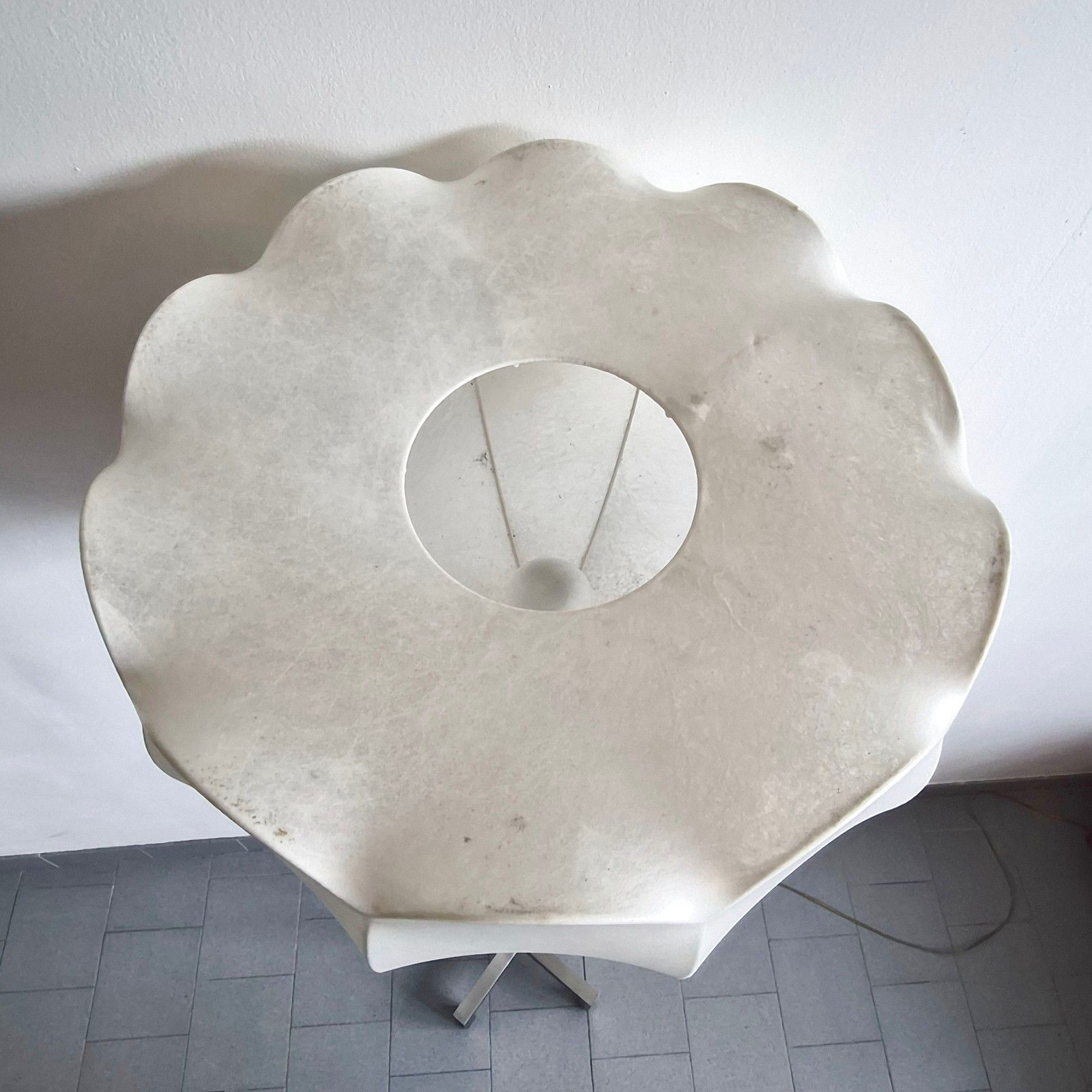 Vintage 1960 Aluminium Floor Lamp Brush & Cocoon Dlg Achille Castiglioni 60s photo 1020.0