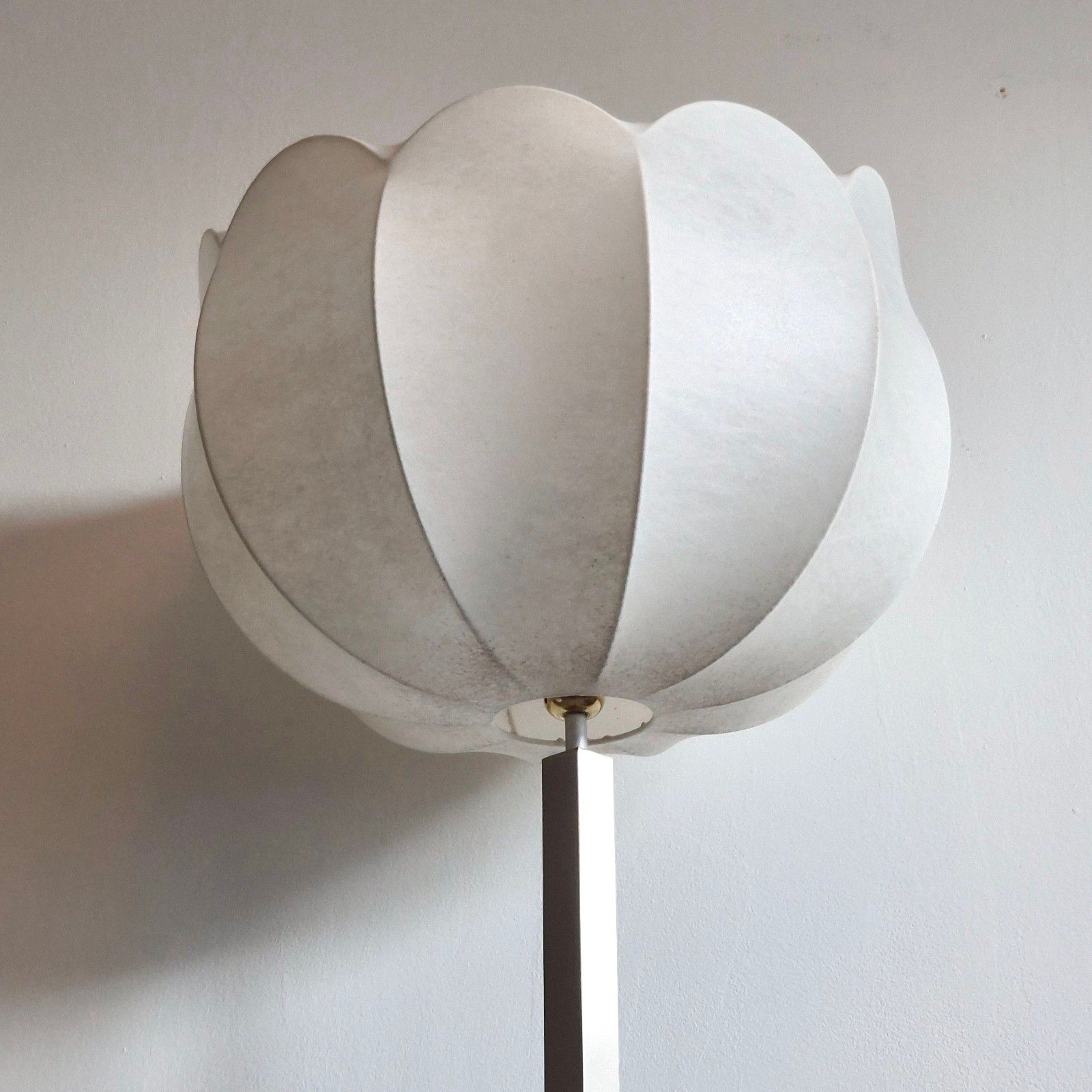 photo buy Vintage 1960 Aluminium Floor Lamp Brush & Cocoon Dlg Achille Castiglioni 60s