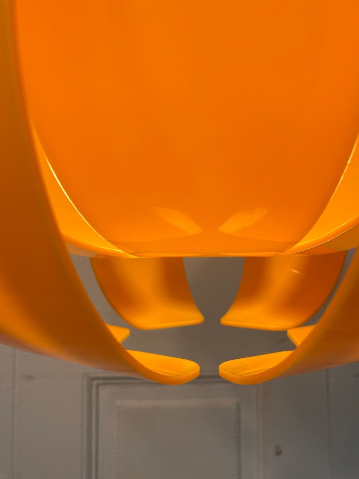 Original 1960s 70s Orange 'Lotus Flower' Perspex Ceiling Pendant Light Shade. photo buy