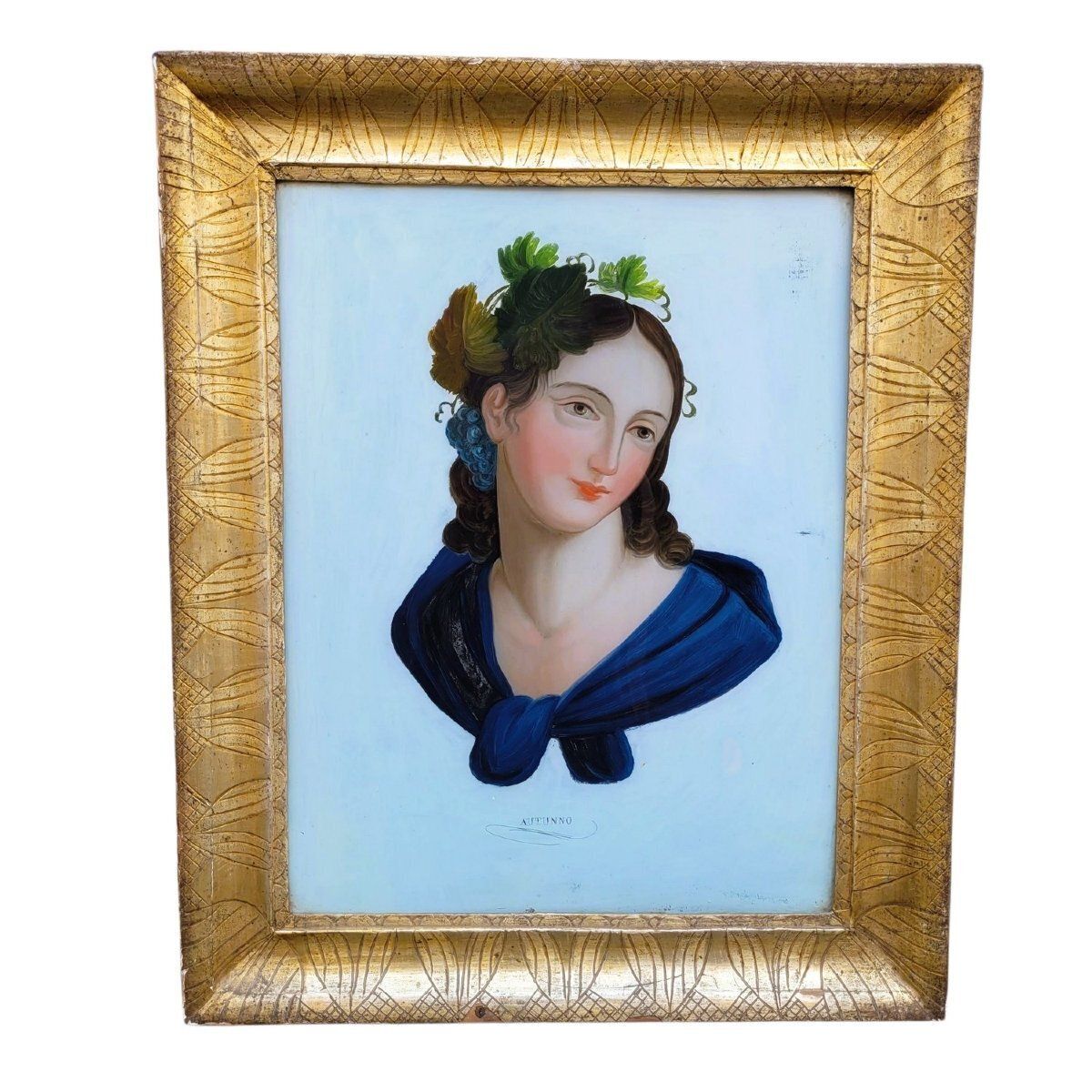 Art The 4 Seasons, Allegories Of 4 Framed Under Glass, 19th Century photo