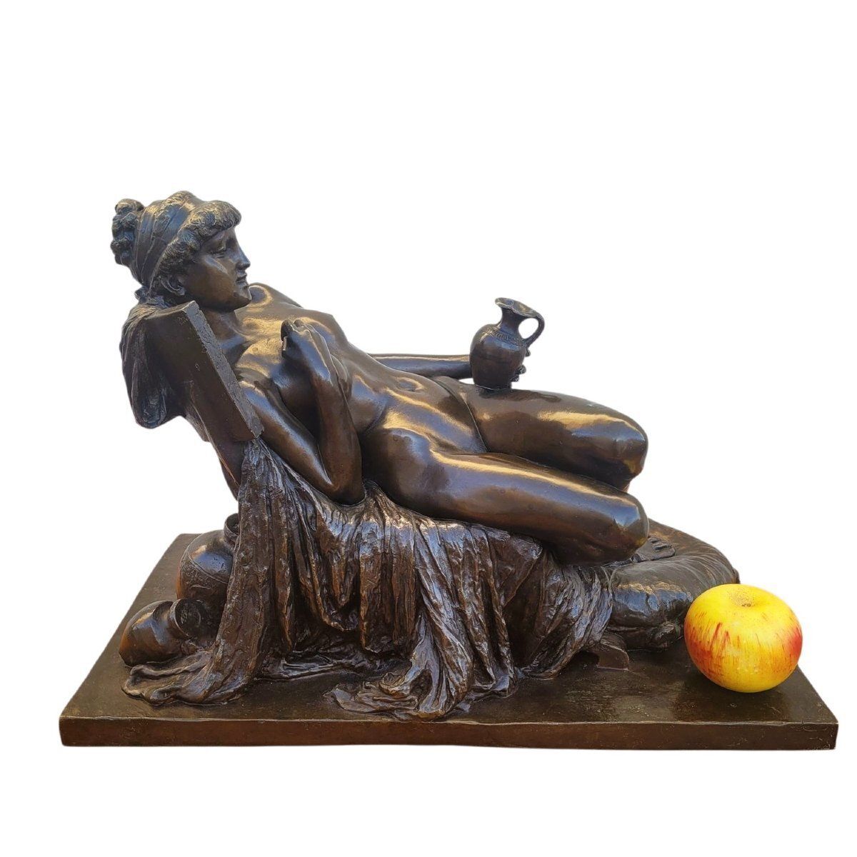Amendola, Bronze Sculpture Of An Antique Woman, 19th Century photo for sale