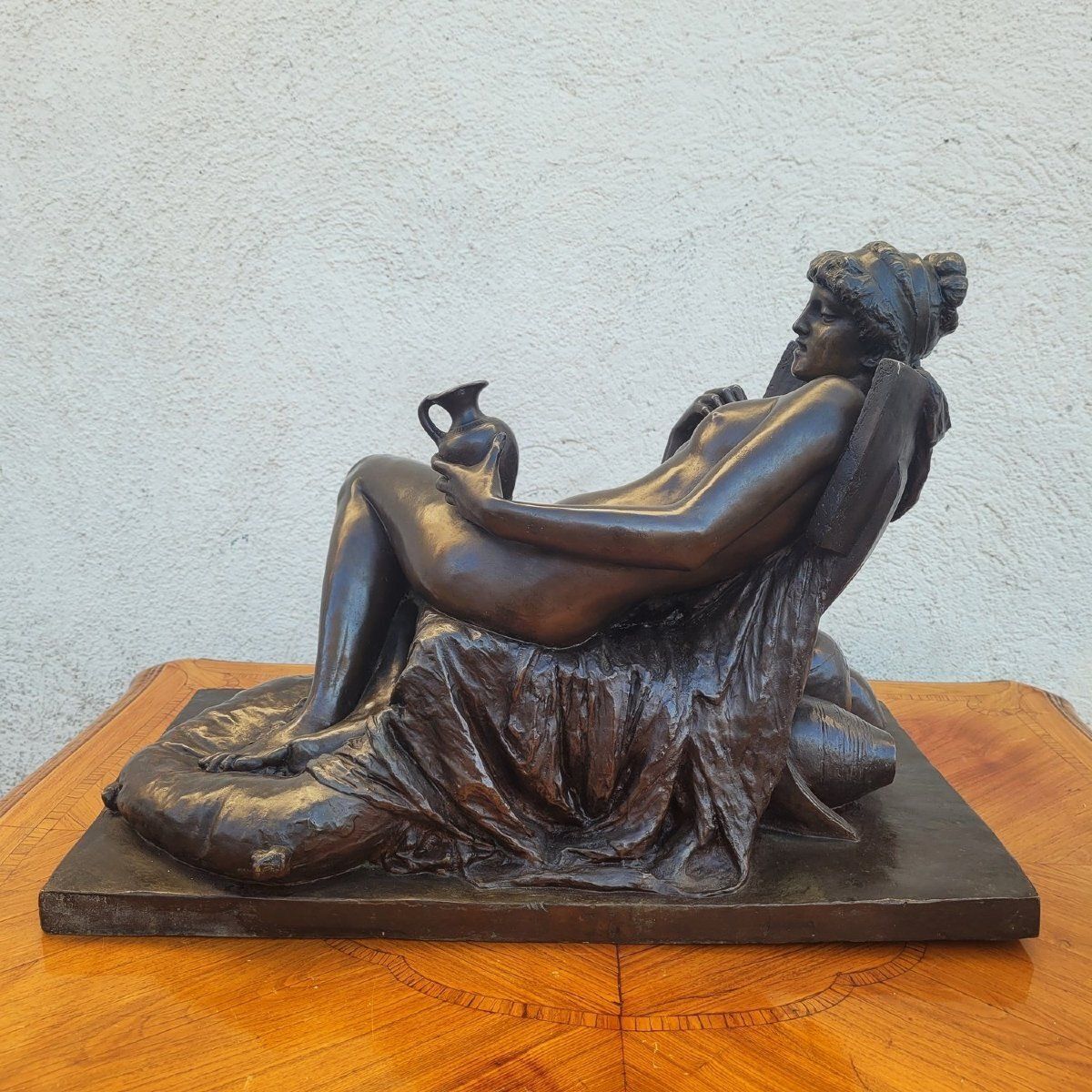 photo for sale Amendola, Bronze Sculpture Of An Antique Woman, 19th Century