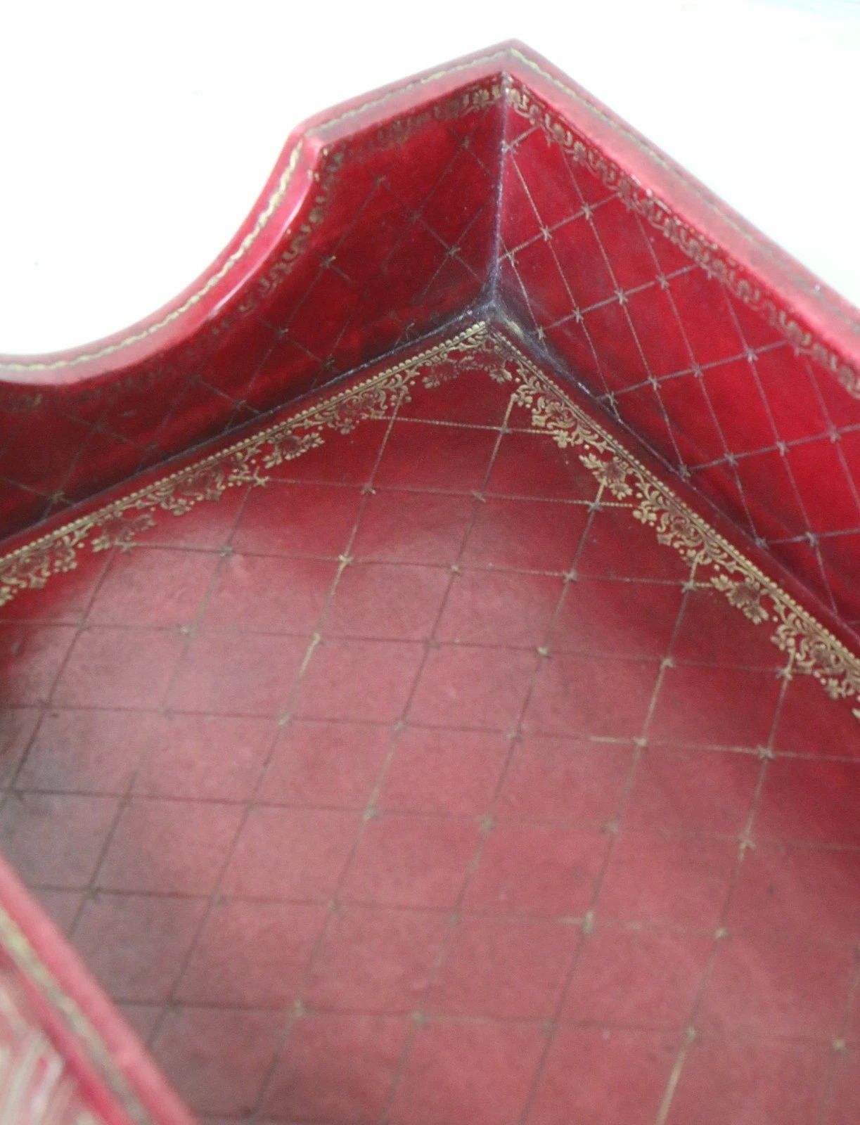 A Desktop Letter Paper Holder Modelled On An Antique Red & Gilt Leather Bound Book photo furniture
