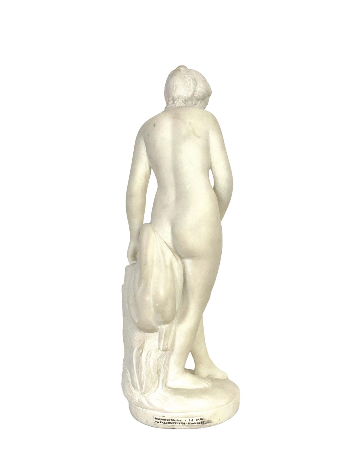19th Century White Marble Sculpture “La Baigneuse” Inspired By Falconet photo for sale