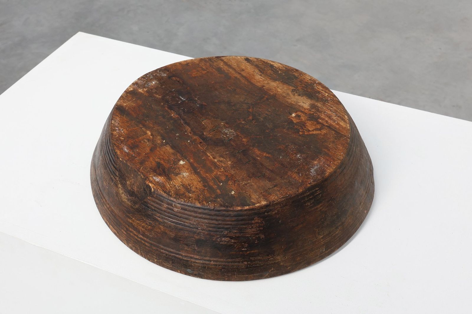 photo furniture Large Wabi Sabi Style Handcrafted Wooden Bowl, France, 1950s