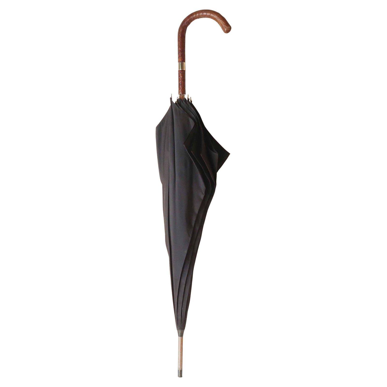 Vintage Crocodile Skin And Gold Umbrella By Brigg, London. 1938