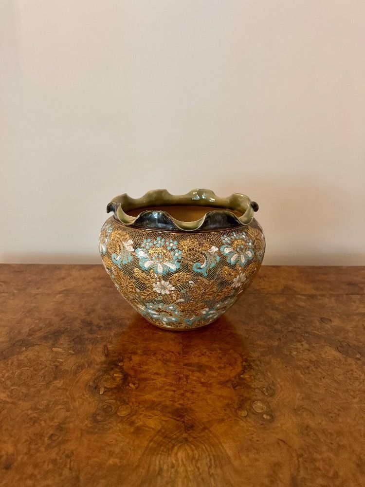 Stunning Quality Antique Doulton Burslem Jardiniere photo for sale
