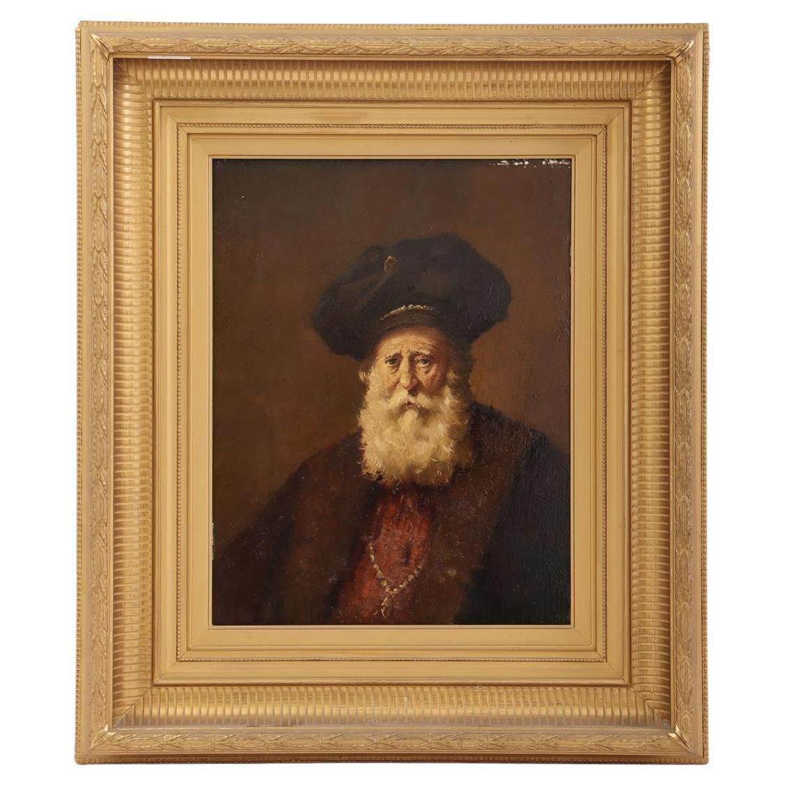 Portrait Of A Man By Evert Jan Ligtelijn In The Style Of Rembrandt Van Rijn