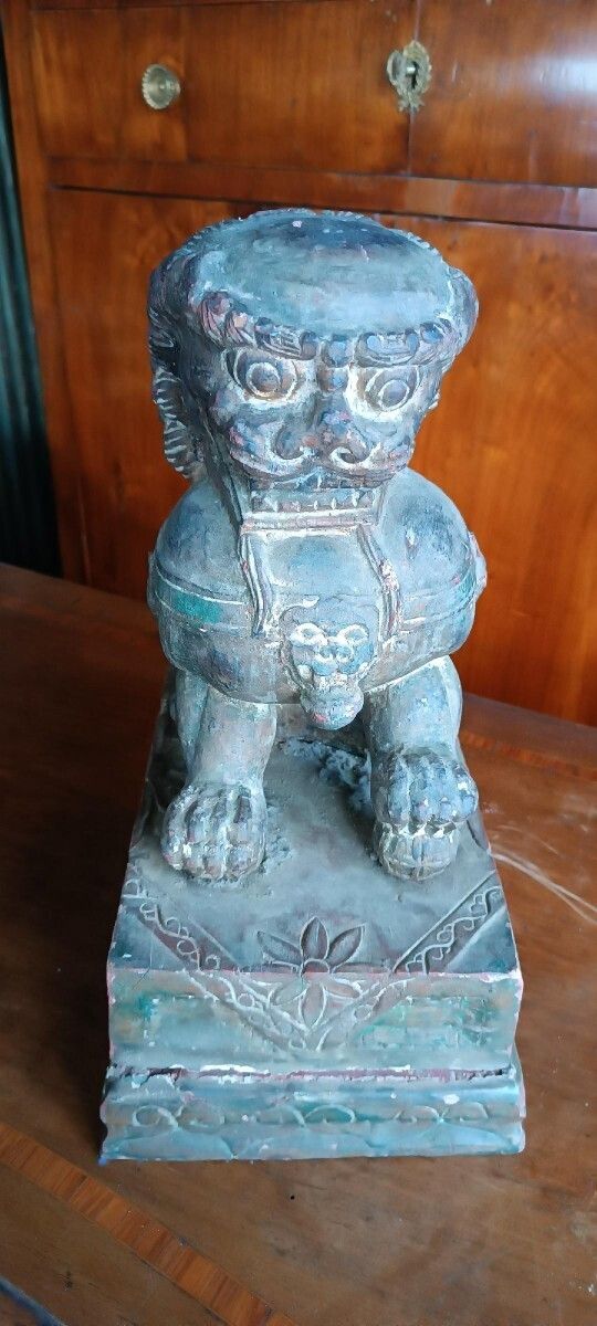 Lacquered Wooden Pho Dog   China, Early 20th Century photo furniture