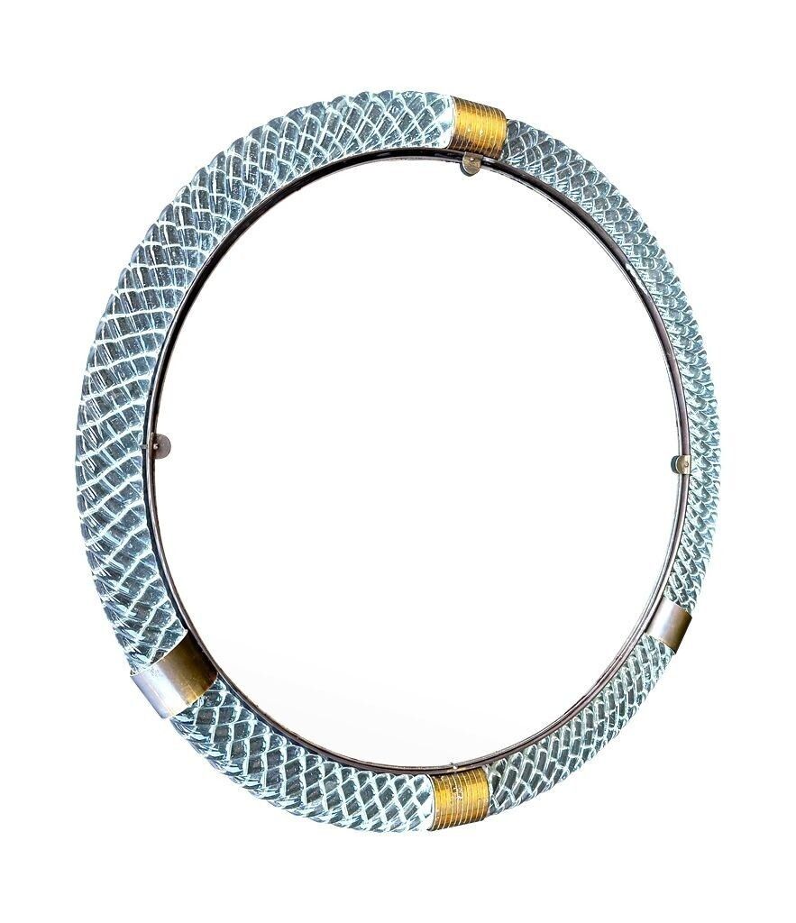 Home Decor A Large 1940s Circular Murano Glass And Brass Mirror By Barovier And Toso photo