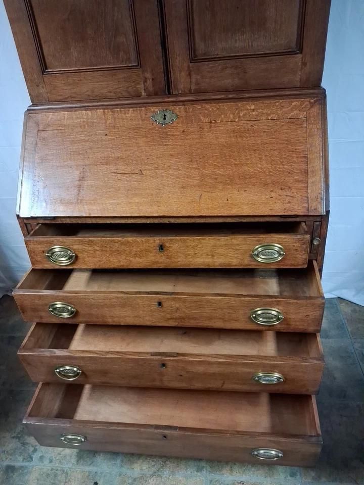 Antique Georgian Bureau Bookcase photo vintage