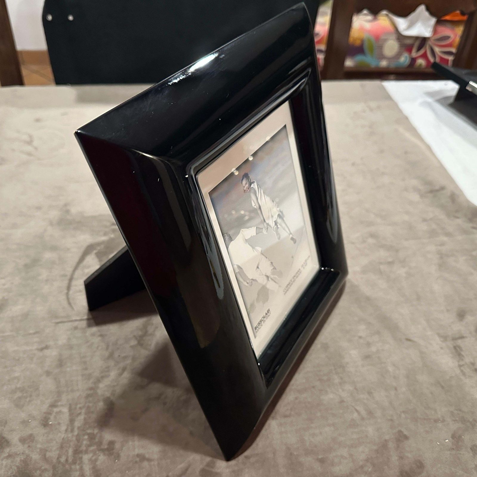 1990s Modern Black Lacquered Wood Italian Picture Frame By Bussolari photo Home Decor