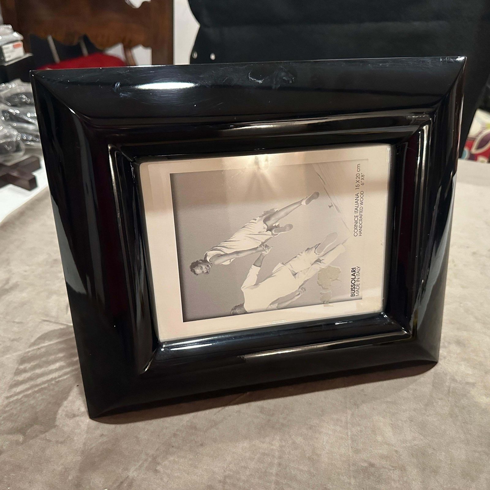 photo buy 1990s Modern Black Lacquered Wood Italian Picture Frame By Bussolari