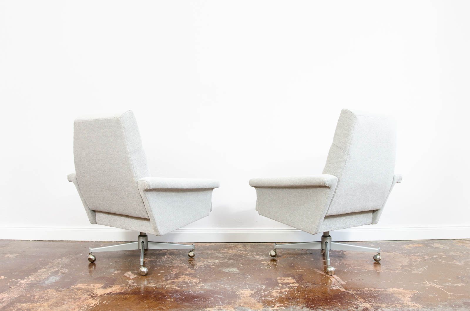 Modernist Armchairs From Up Závody On Metal Wheels, Czechoslovakia, 1970, Set Of 2 photo buy