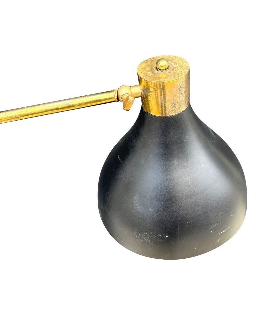 An Italian 1960s Black Enamel, Brass And Marble Adjustable Floor Lamp By Stilux photo buy
