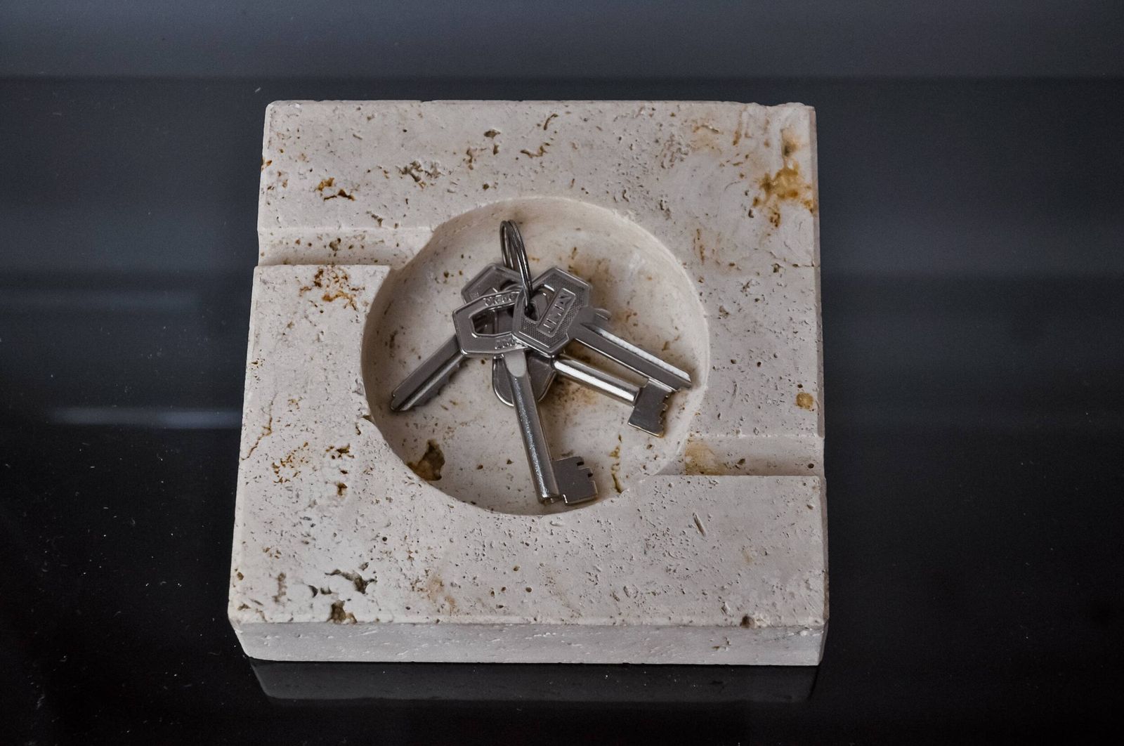 Brutalist Ashtray By Fratelli Mannelli, Travertine, Italy, 1970 photo vintage