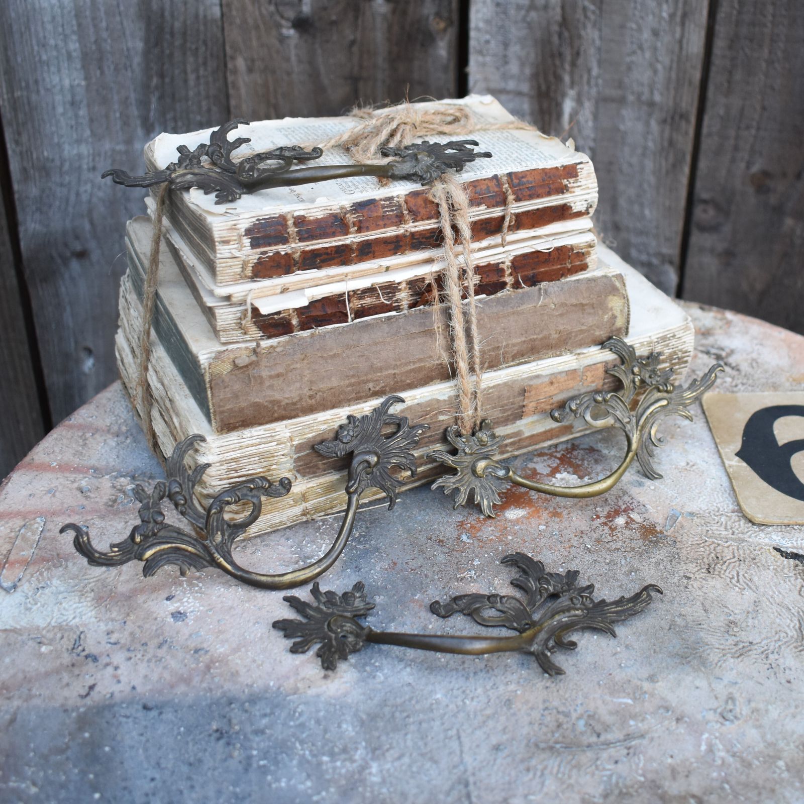 photo furniture Antique Victorian Salvaged Brass Cabinet Chest Of Drawers Handles Set Of Four