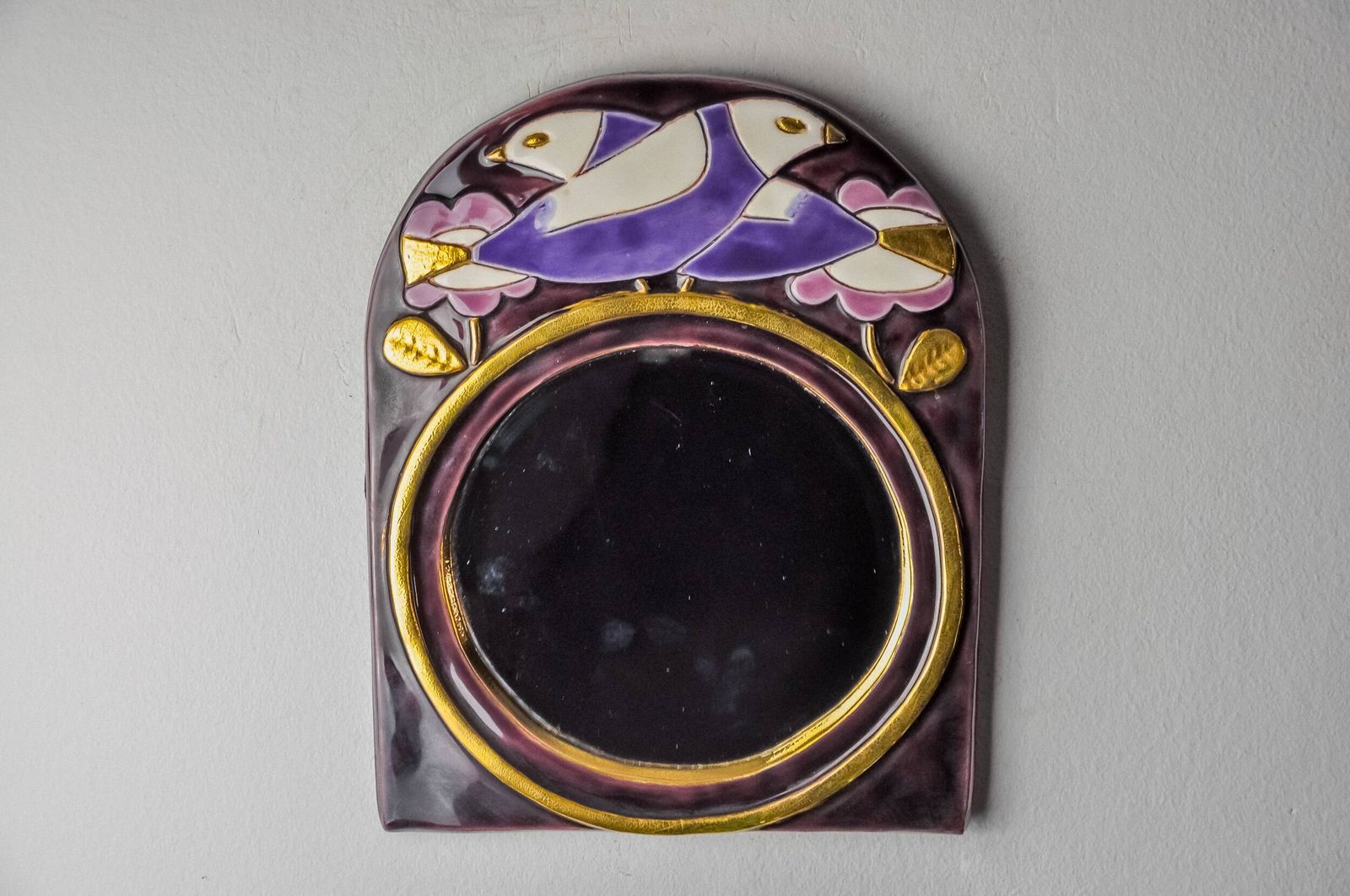 Paradisiers Mirror By Mithé Espelt, Ceramic, France, 1970 photo Home Decor