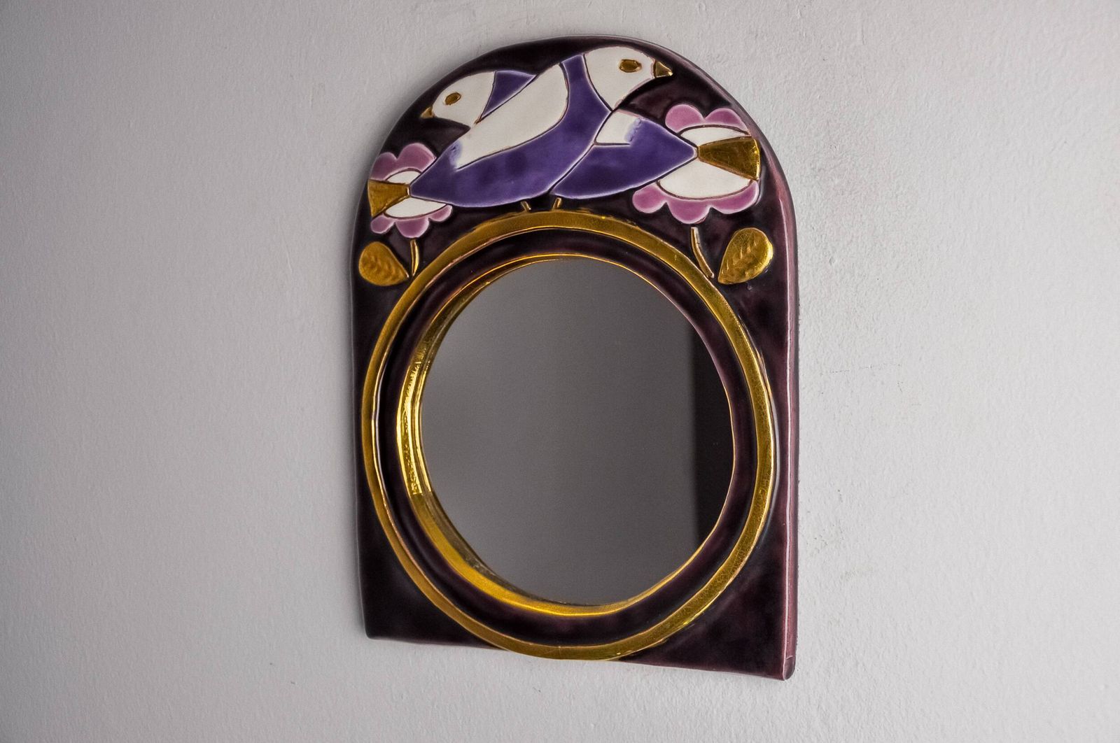 Paradisiers Mirror By Mithé Espelt, Ceramic, France, 1970 photo 3055.0