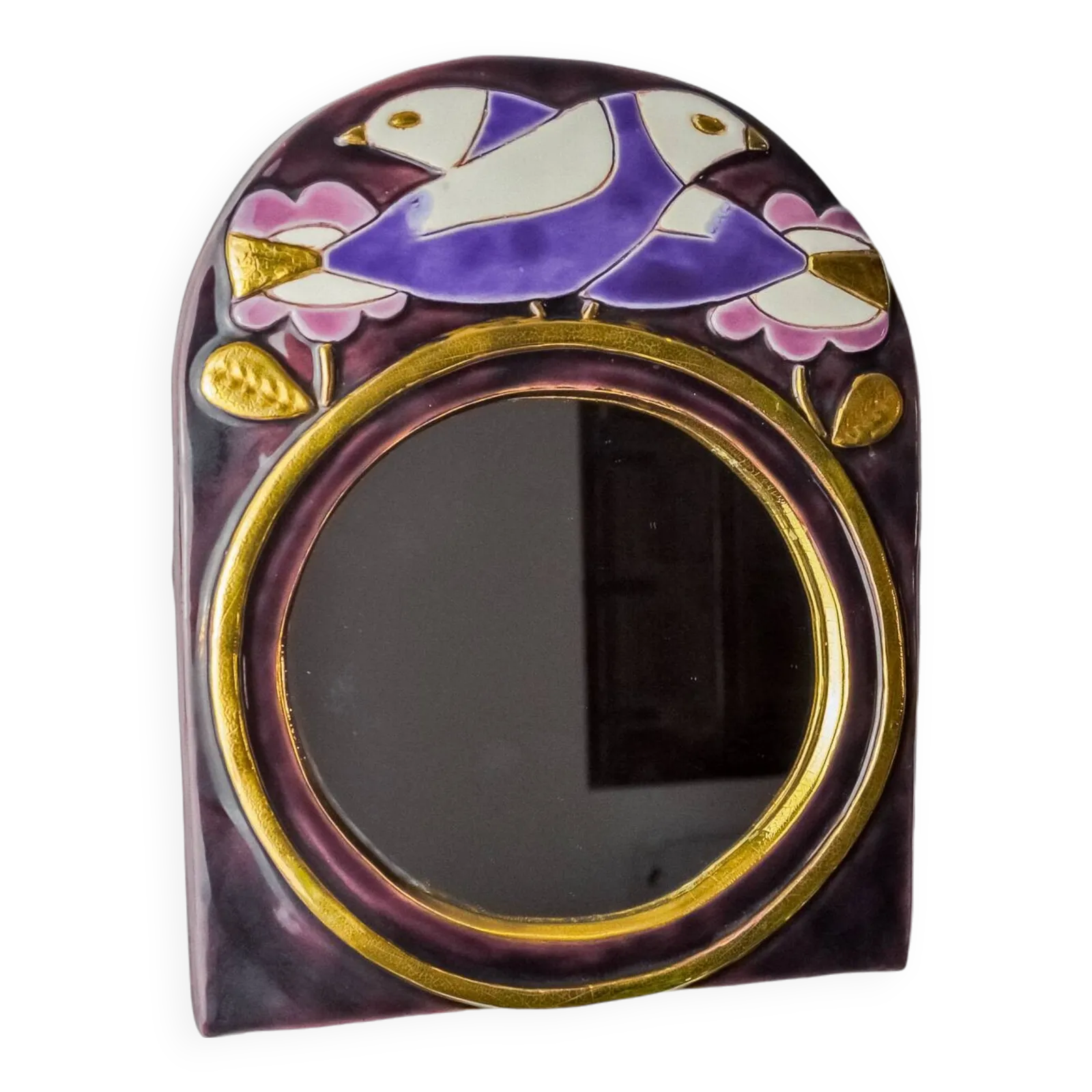 photo for sale Paradisiers Mirror By Mithé Espelt, Ceramic, France, 1970