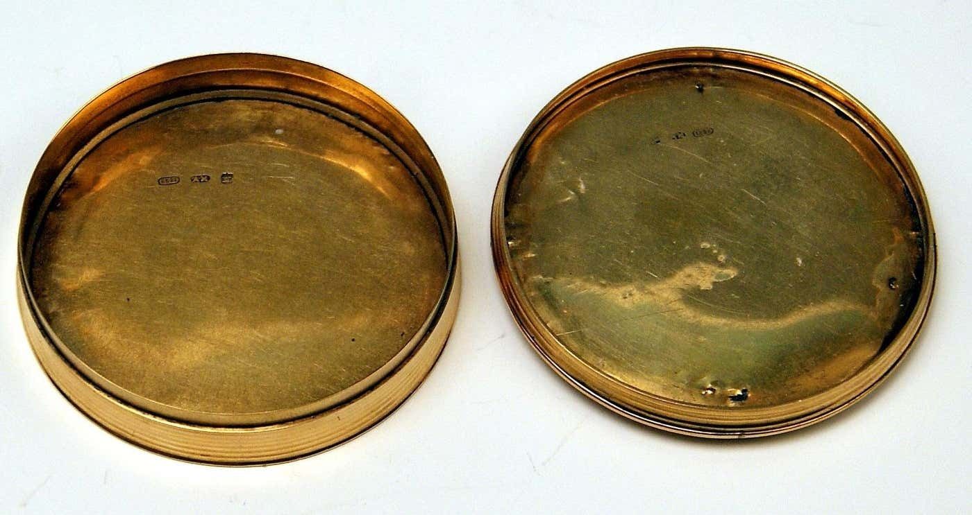 Golden 750 Biedermeier Box Painting Portrait Of Little Girl Vienna Made 1828 photo Home Decor