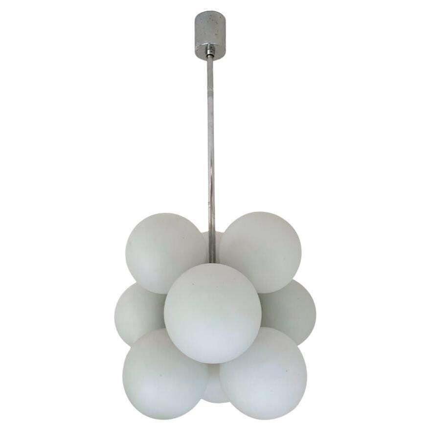 Space Age Sputnik Chandelier With 8 Glass Globes From 1960s