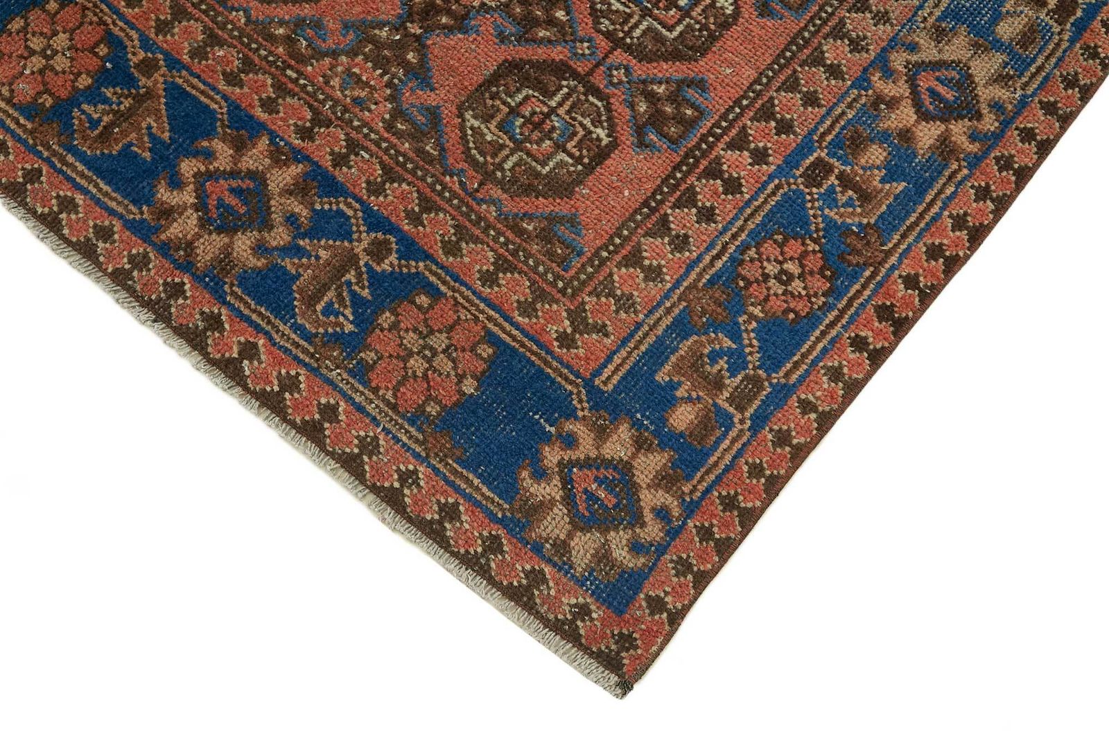 Vintage Hand Knotted Runner Rug 105 Cm X 327 Cm photo Textiles