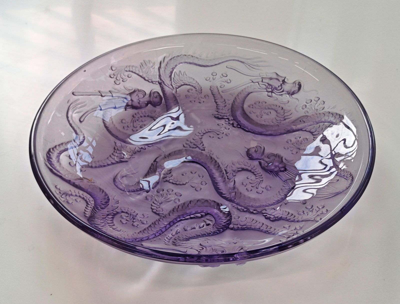 Art Deco Golden Dragon Glass Centerpiece Or Bowl Designed By Josef Inwald, 1930s photo furniture
