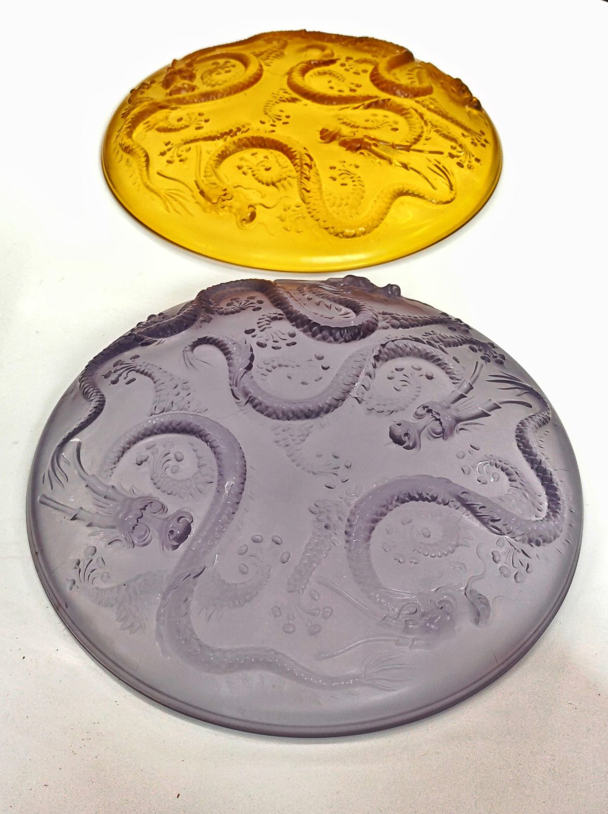 Art Deco Golden Dragon Glass Centerpiece Or Bowl Designed By Josef Inwald, 1930s photo buy