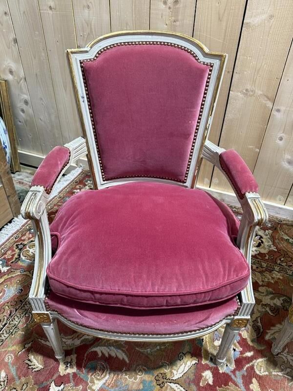 Paire De Fauteuils Et Bergère Et Style Louis XVI photo Furniture