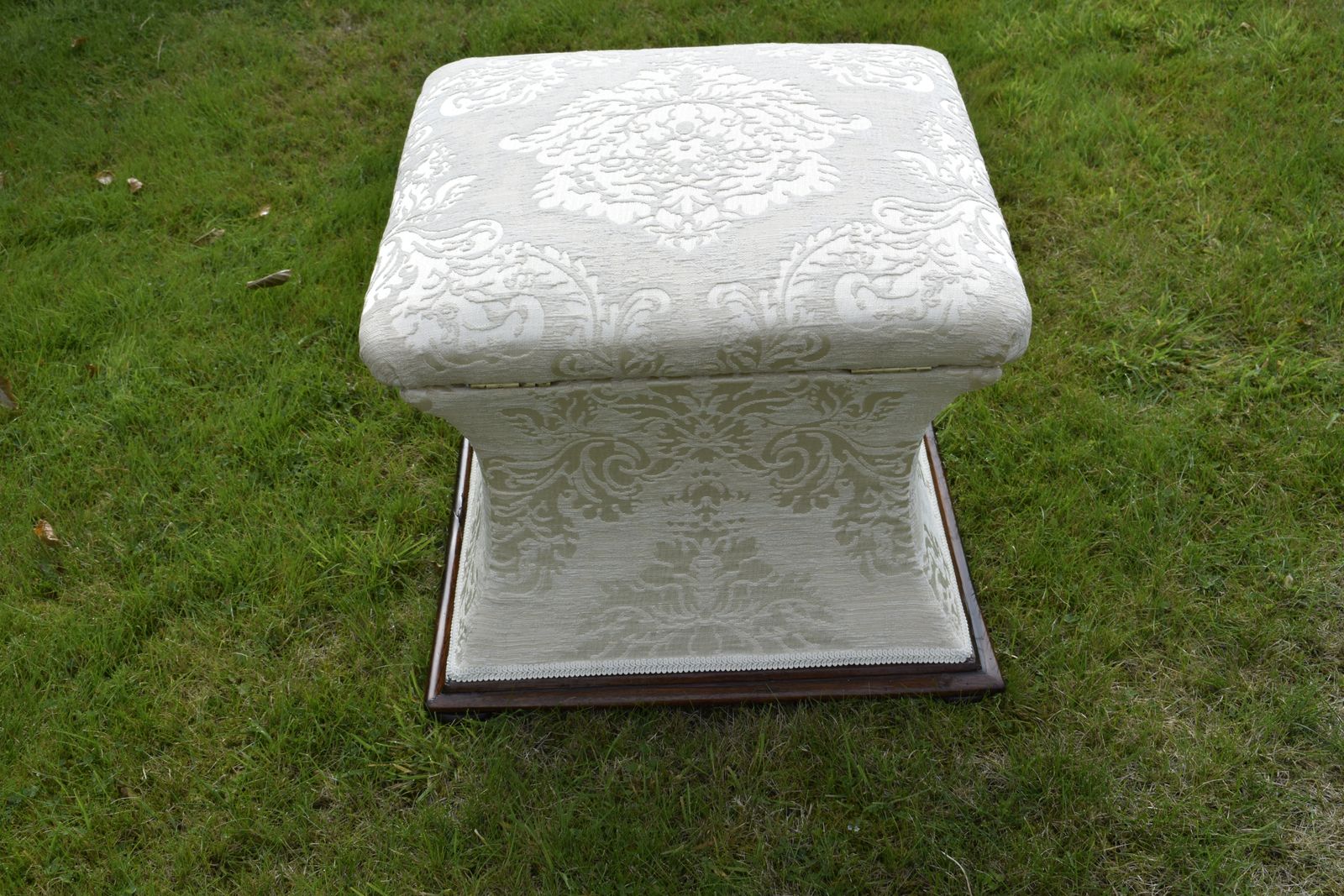 Regency Upholstered Ottoman, 1800s photo vintage