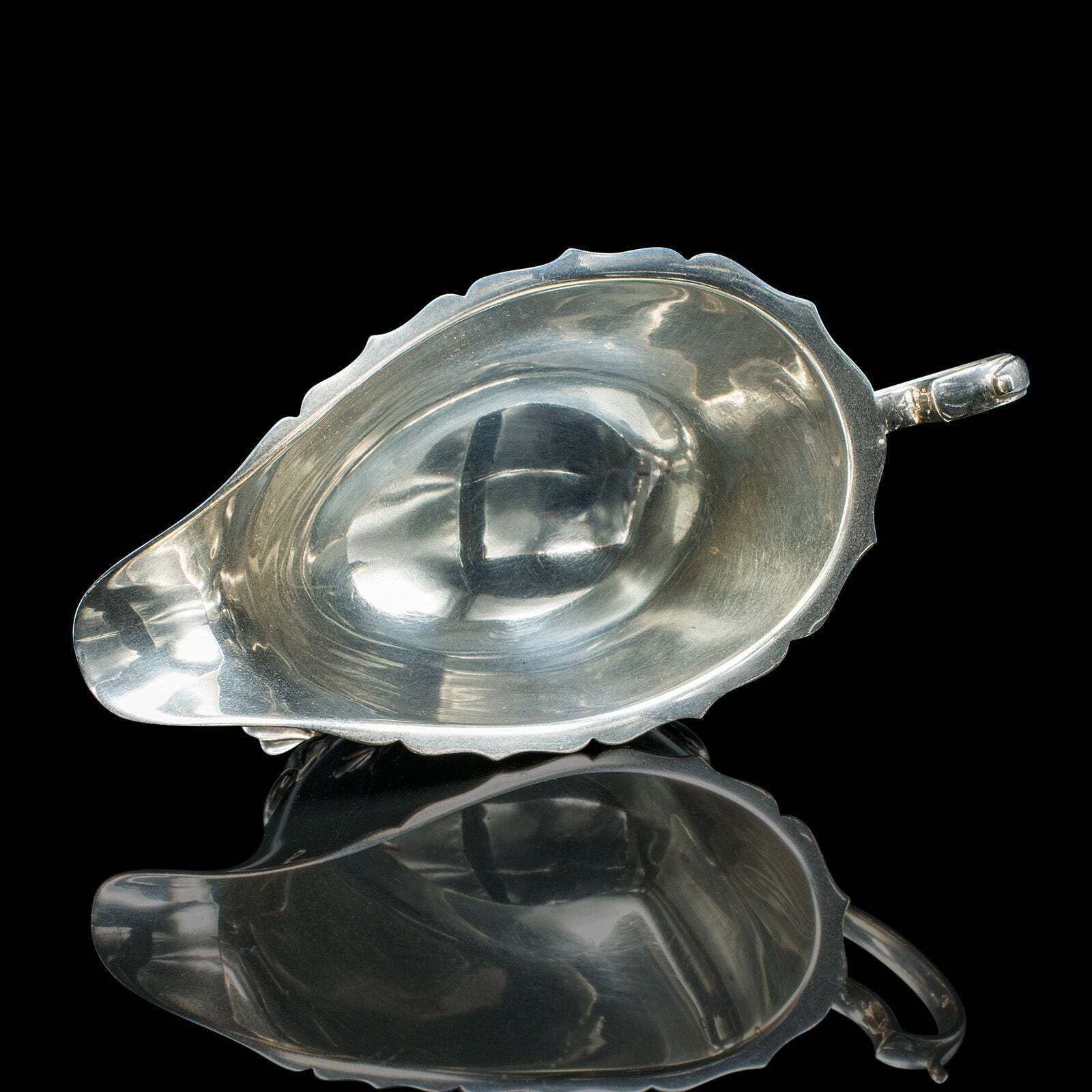 photo for sale Trio Of Antique Sauce Dishes, English, Silver Plated, Condiment Pots, Edwardian