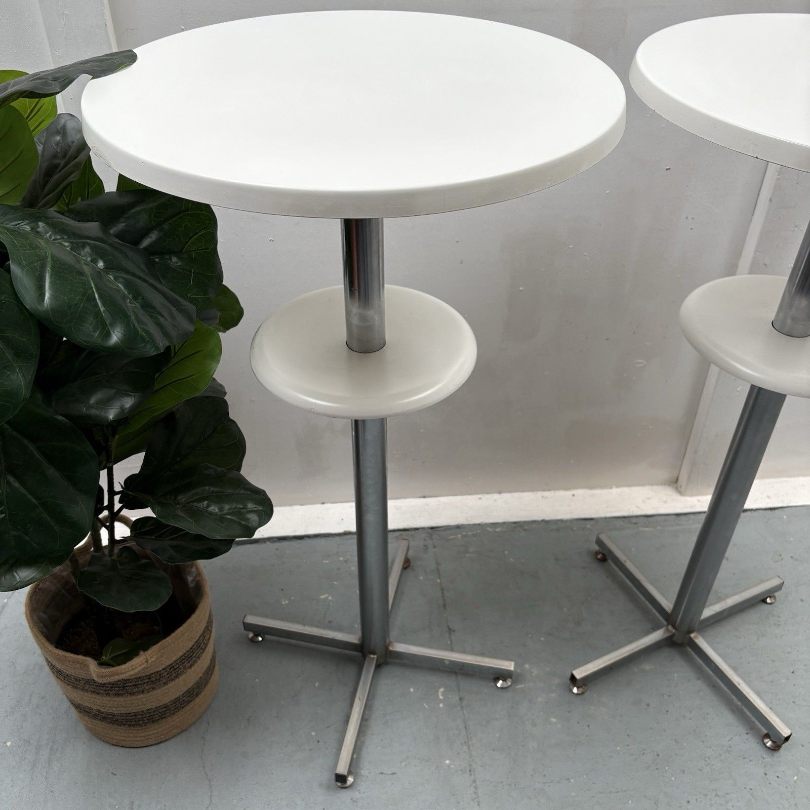 Pair Of French “Rochefort” High Level Bar Cocktail Drinks Tables photo vinterior