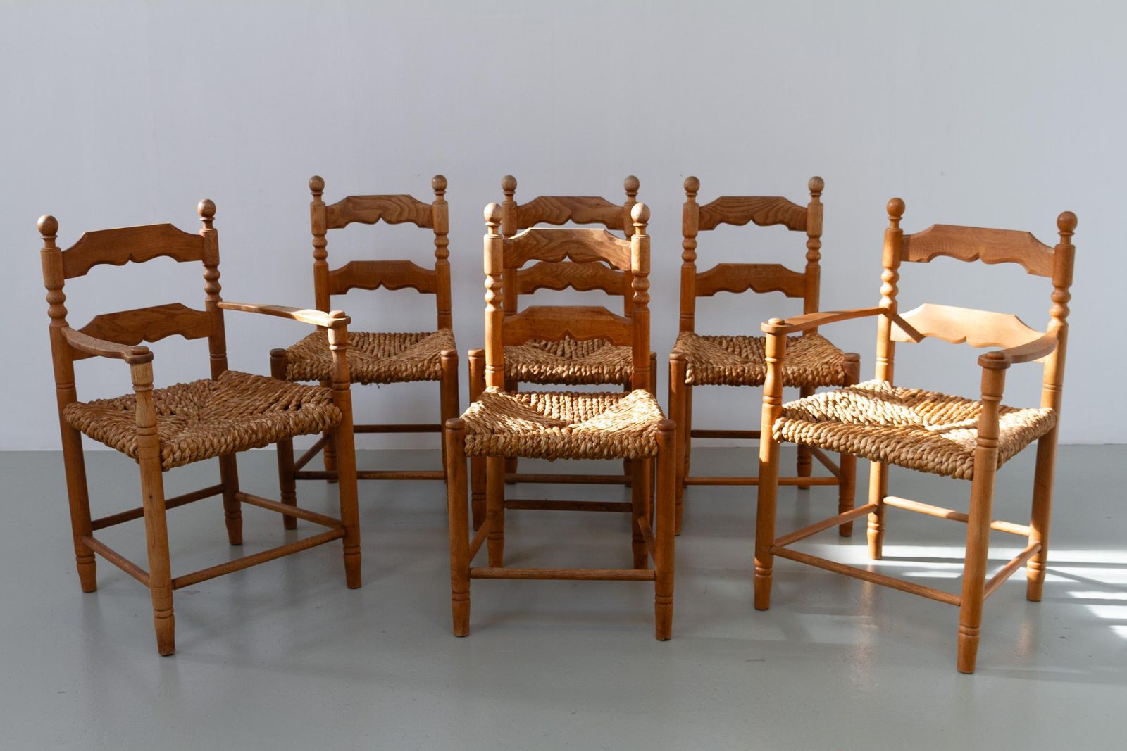 Danish Oak And Seagrass Chairs By Hans Dau, Set Of 6. 1960s. photo furniture