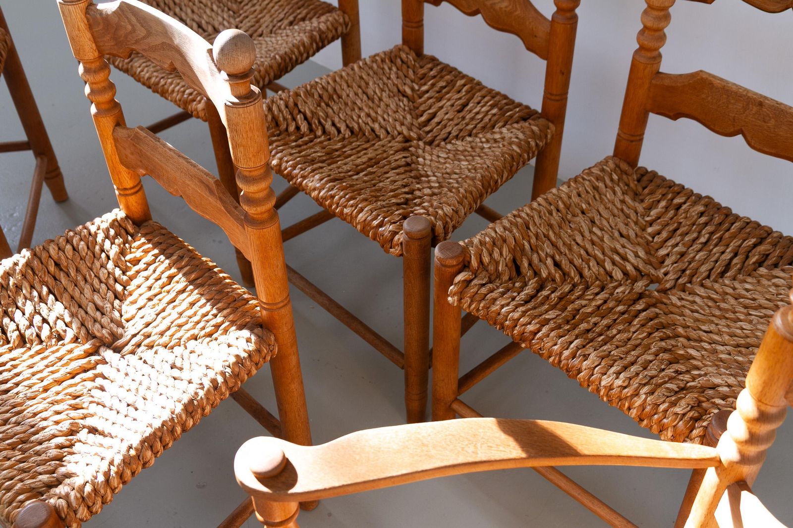 Danish Oak And Seagrass Chairs By Hans Dau, Set Of 6. 1960s. photo 3559.0